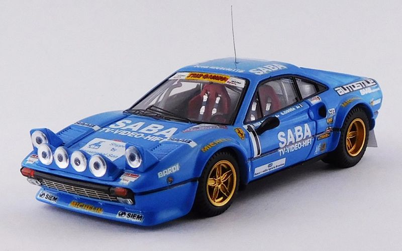 1:43 Best Model - Ferrari 308 GTB #1 Winner Rally Mille Miglia 1983 N. Busseni