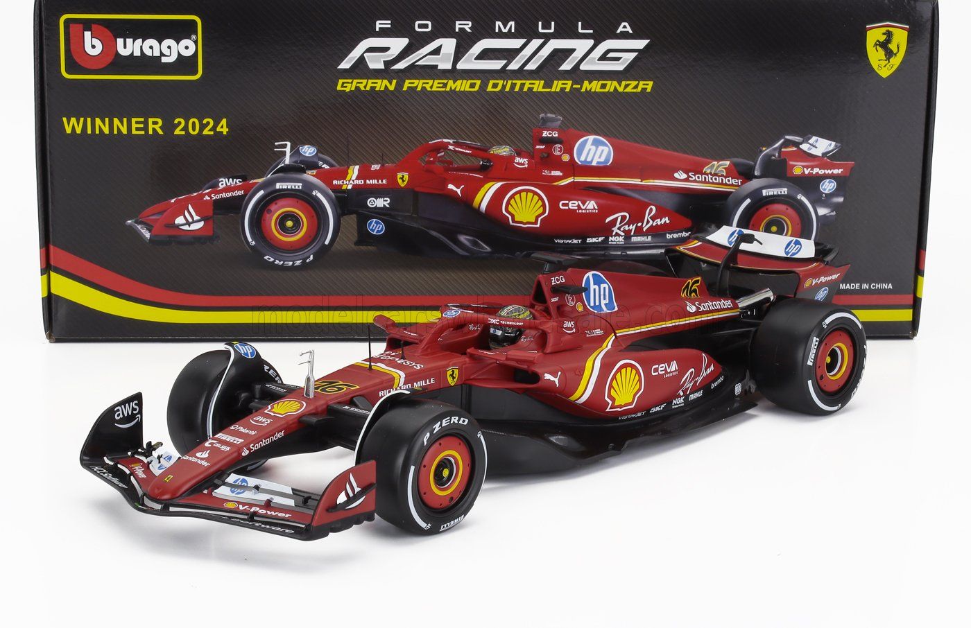 1:18 Bburago - Ferrari F1 SF-24 Team Scuderia Ferrari #16 Winner Italy Monza GP 2024 C. Leclerc *Carmodel Exclusiv*