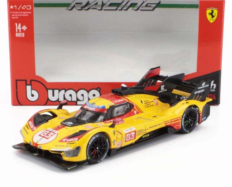 1:43 Bburago - Ferrari 499P 3.0L Turbo V6 Team ferrari AF Corse #83 24h Le Mans 2024 R. Kubica - R. Shwartzman - Y. Ye *Carmodel Exclusiv*