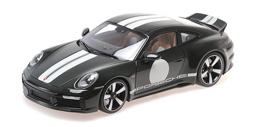 1:18 Minichamps - PORSCHE 911 (992) SPORT CLASSIC – 2022 – GREEN METALLIC W/STRIPE
