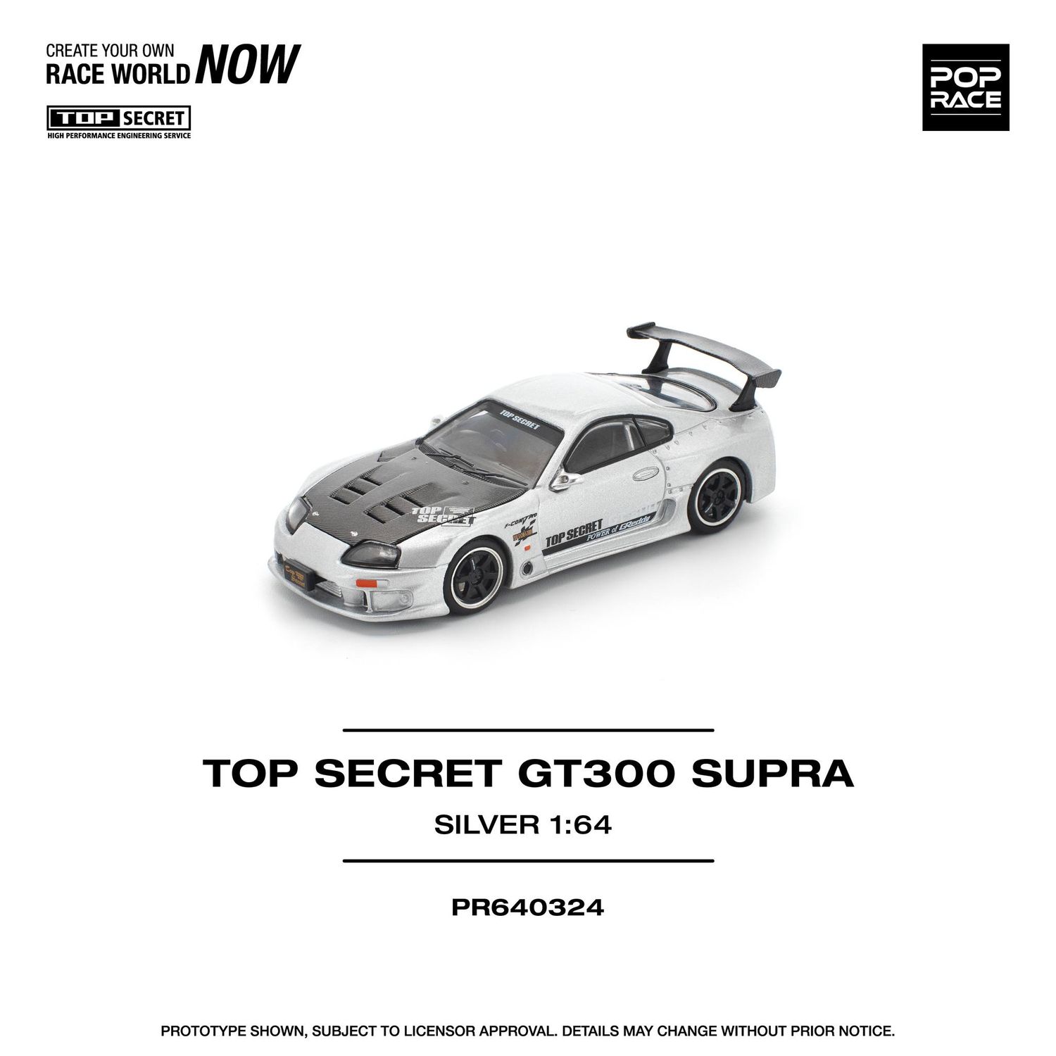 1:64 Pop Race Limited - Top Secret GT300, supra silver