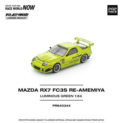 1:64 Pop Race Limited - Mazda RX7 FC35 Re-Amemiya, luminous green