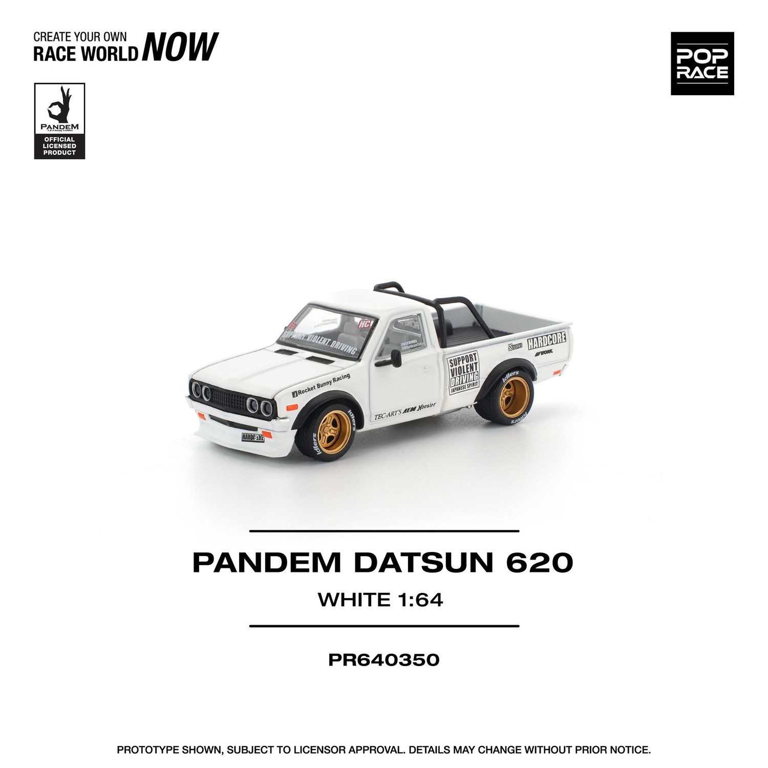 1:64 Pop Race Limited - Pandem Datsun 620, white