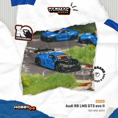 1:64 Tarmac - Audi R8 LMS GT3 EVO II *Tarmac Works 10th Anniversary*, black/blue