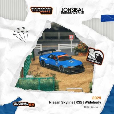 1:64 Tarmac - Nissan Skyline (SR32) Widebody Designed by Jon Sibal *Tarmac Works 10th Anniversary*, black/blue
