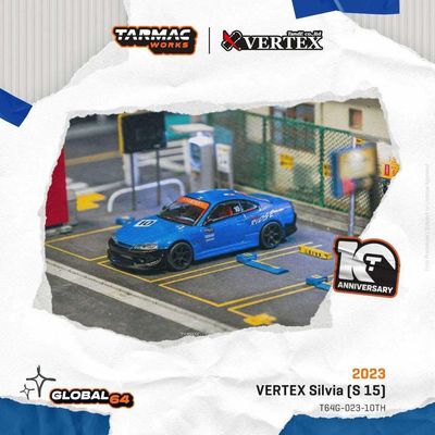 1:64 Tarmac - Vertex Silvia (S15) *Tarmac Works 10th Anniversary*, black/blue 1:64 Tarmac - Vertex Silvia (S15) *Tarmac Works 10th Anniversary*, black/blue