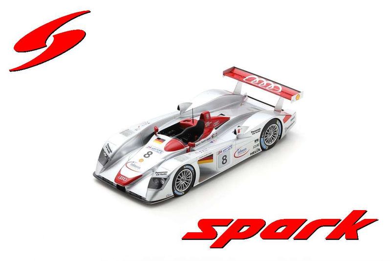 1:18 Spark - Audi R8 No.8 Winner 24H Le Mans 2000 T. Kristensen - E. Pirro - F. Biela 1:18 Spark - Audi R8 No.8 Winner 24H Le Mans 2000 T. Kristensen - E. Pirro - F. Biela