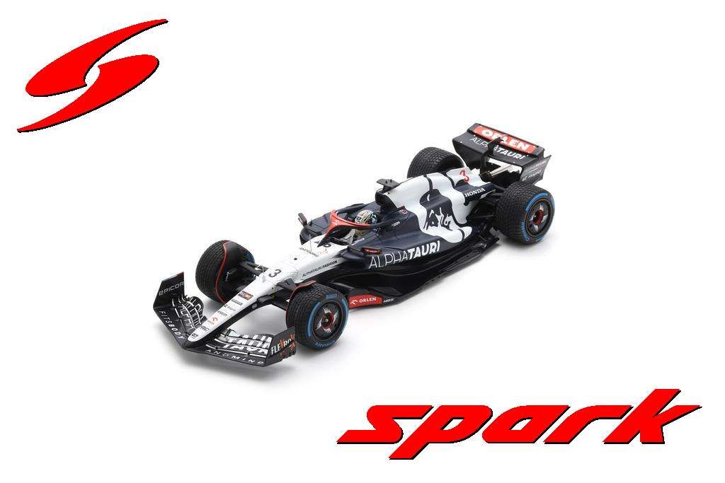 1:18 Spark - AlphaTauri AT04 No.3 Scuderia AlphaTauri 10th Belgian GP 2023 - Sprint Race With wet tyres Daniel Ricciardo