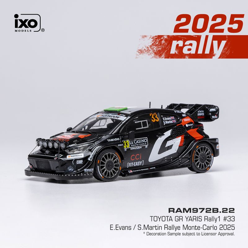 1:43 Ixo - Toyota GR Yaris Rally1, WRC, Rally Monte Carlo, 2025, #33 1:43 Ixo - Toyota GR Yaris Rally1, WRC, Rally Monte Carlo, 2025, #33