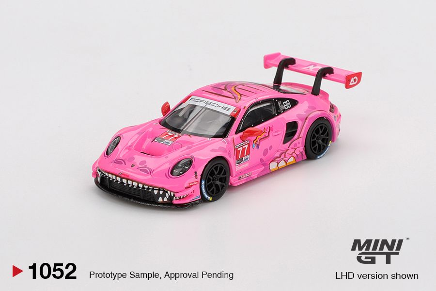 1:64 Mini GT - 2024 Porsche 911 (992) GT3 R #77 AO Racing Road America, pink *Blister packaging*