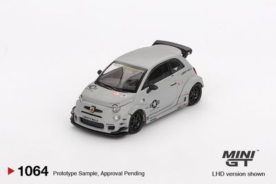 1:64 Mini GT - 2024 Fiat Abarth 595 LB-Works X Abas Works Fighters, grey 1:64 Mini GT - 2024 Fiat Abarth 595 LB-Works X Abas Works Fighters, grey