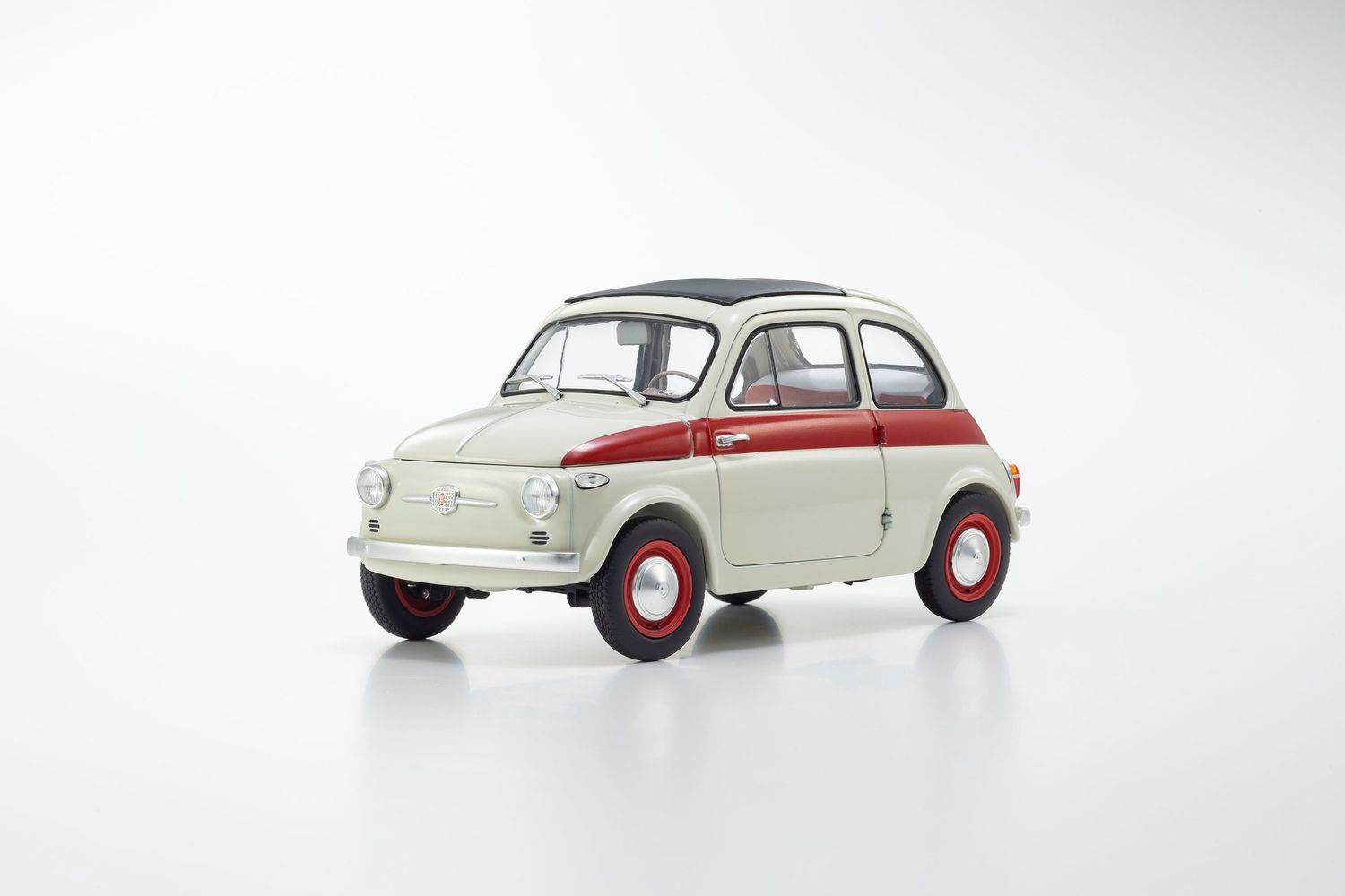 1:18 Kyosho - Fiat Nuova 500 Sport -Light Gray/Red line-