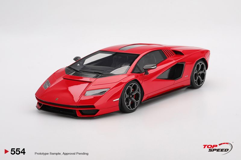 1:18 TSM - 2023 Lamborghini Countach LPI 800-4 Rosso Mars, red