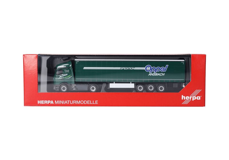 1:87 Herpa - Mercedes-Benz Actros Procabin Streamspace curtain canvas semitrailer truck 1:87 Herpa - Mercedes-Benz Actros Procabin Streamspace curtain canvas semitrailer truck "Oppel Ansbach"