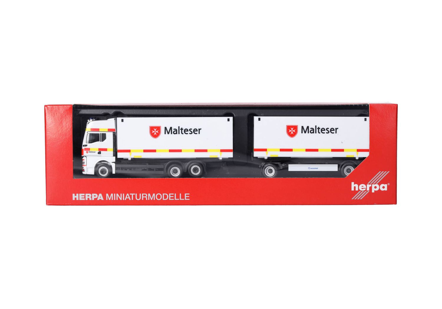 1:87 Herpa - MAN TGX GX Wechselkoffer-Hängerzug "Malteser/Bad Reichenhall"