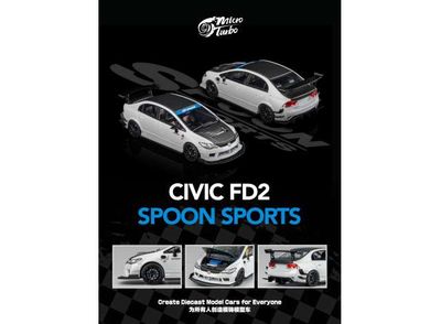 1:64 Microturbo - Honda Civic Custom FD2 Spoon Sports, metallic white