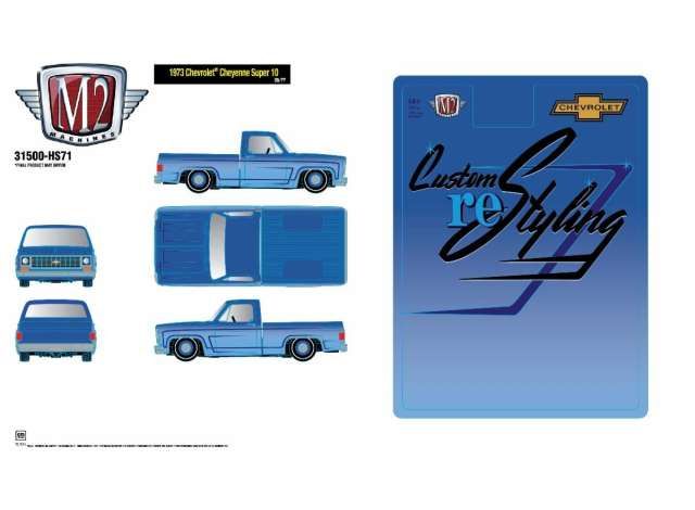 1:64 M2 Machines - 1973 Chevrolet Cheyenne Super 10, blue