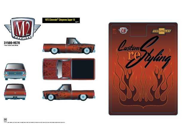 1:64 M2 Machines - 1973 Chevrolet Cheyenne Super 10, red