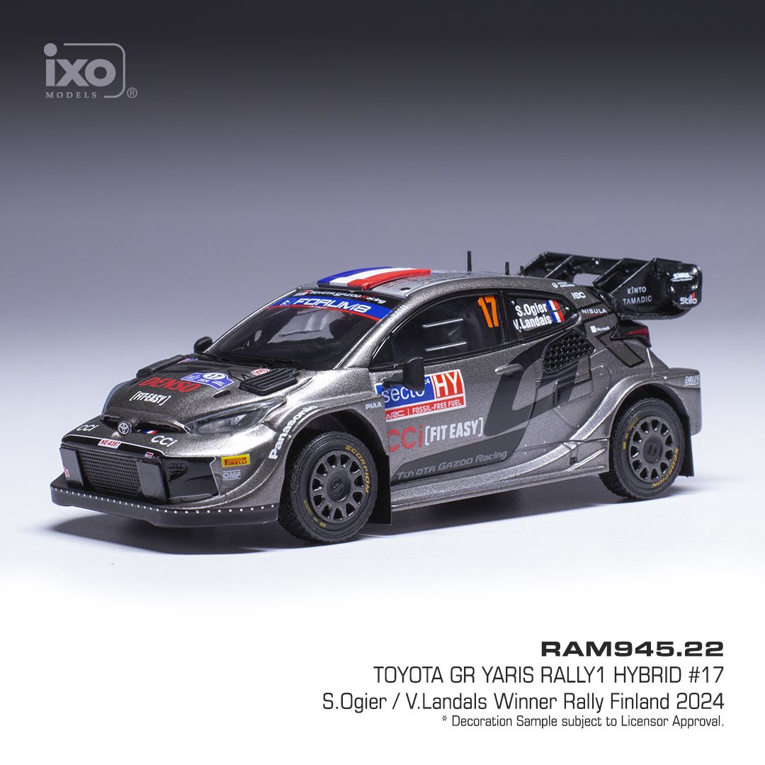 1:43 Ixo - Toyota GR Yaris Rally1 Hybrid Rally WM Rally Finland 2024 #17 S.Ogier V.Landais