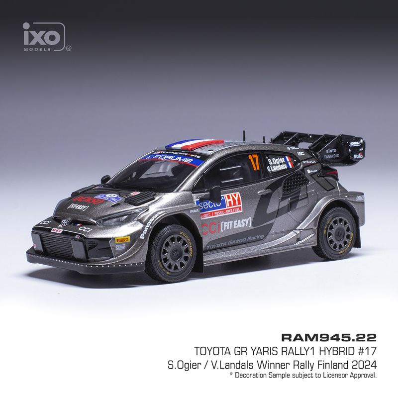 1:43 Ixo - Toyota GR Yaris Rally1 Hybrid Rally WM Rally Finland 2024 #17 S.Ogier V.Landais 1:43 Ixo - Toyota GR Yaris Rally1 Hybrid Rally WM Rally Finland 2024 #17 S.Ogier V.Landais
