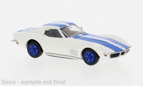 1:87 Brekina - Chevrolet Corvette C3, weiss/blau, 1967