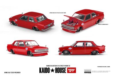 1:64 Mini GT - 1969 Datsun 510 Street Nismo V3, red 1:64 Mini GT - 1969 Datsun 510 Street Nismo V3, red