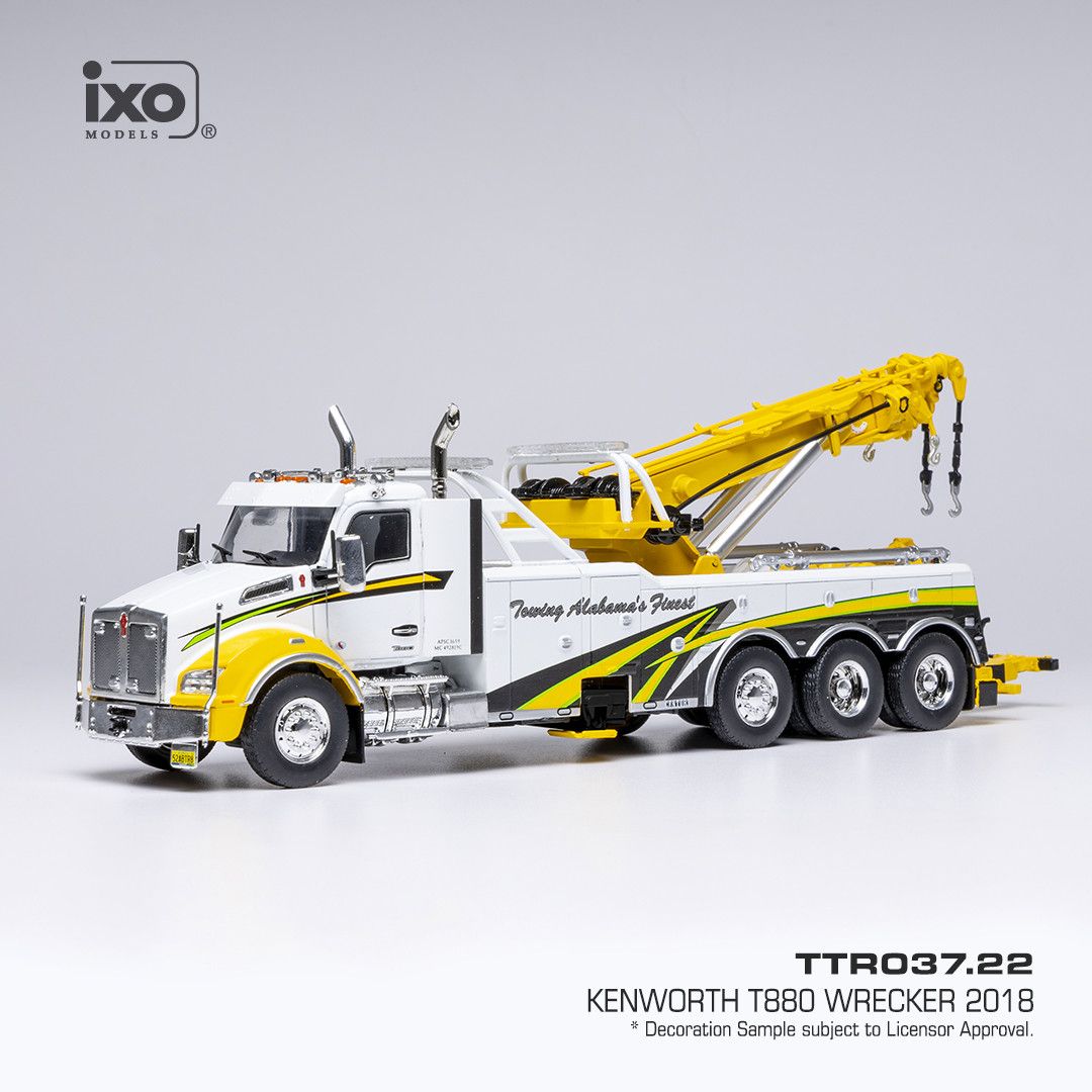 1:43 Ixo USA - 2018 Kenworth T880 Wrecker, white/yellow