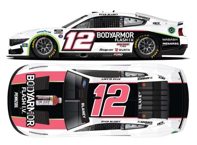 1:24 Action Racing Collectibles - 2024 Ford Mustang #12 Ryan Blaney *Bodyarmor Flash I.V.*
