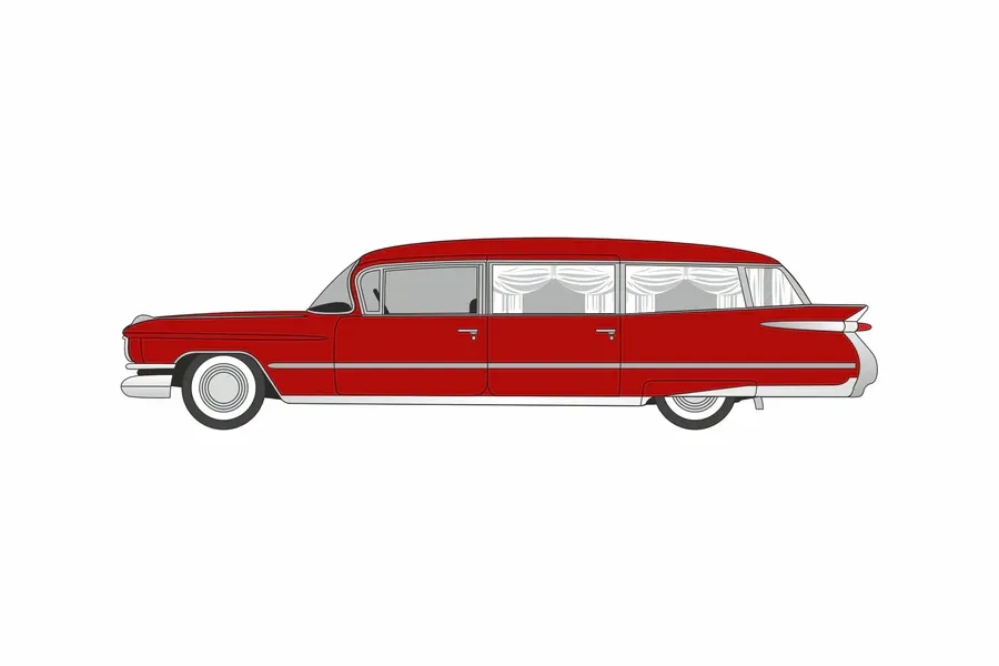 1:87 Oxford  - 1959 Cadillac Miller-Meteor Futura Limousine Seminole Red