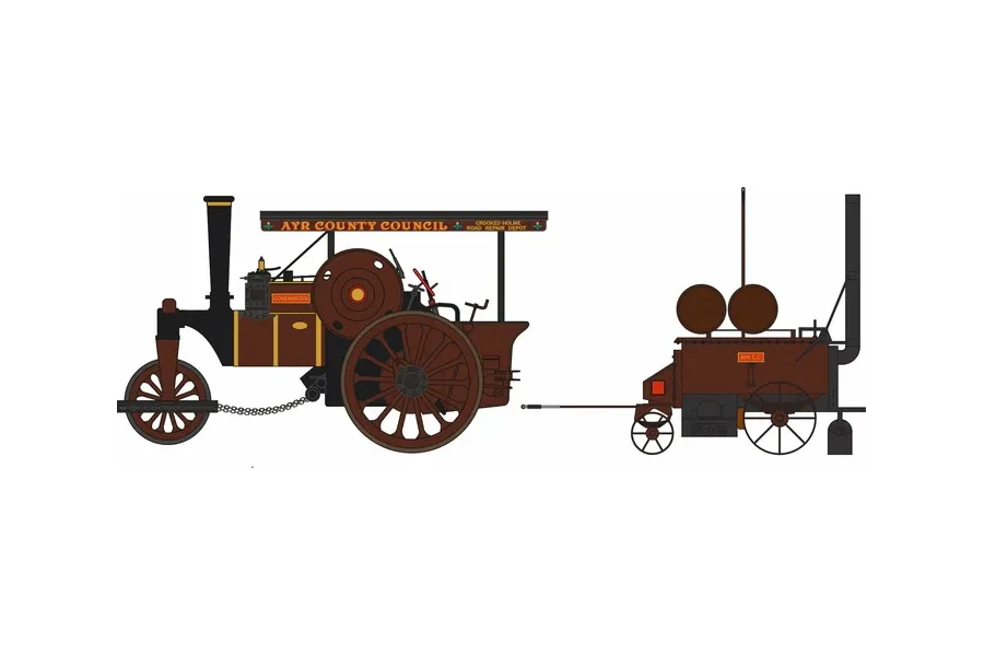 1:76 Oxford  - Fowler Steam Roller & Coleman Flapper Covenanter/Ayr County Council