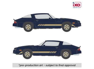 1:64 Ixo USA - 1981 Chevrolet Camaro Z28, dark blue metallic with gold striping 1:64 Ixo USA - 1981 Chevrolet Camaro Z28, dark blue metallic with gold striping