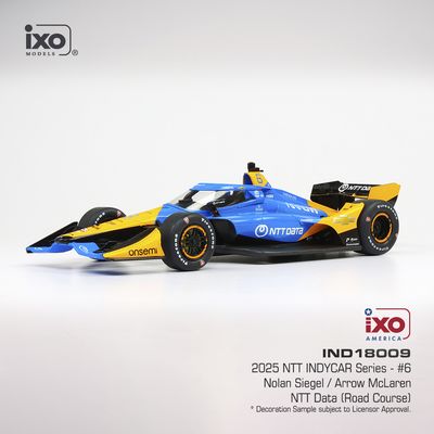 1:18 Ixo USA - 2025 NTT INDYCAR #6 Nolan Siegel/ Arrow McLaren,* NTT Data* (Road Course) 1:18 Ixo USA - 2025 NTT INDYCAR #6 Nolan Siegel/ Arrow McLaren,* NTT Data* (Road Course)