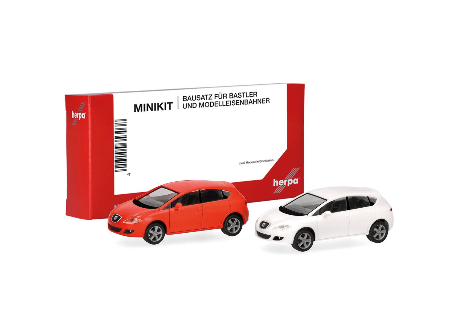 1:87 Herpa - Herpa MiniKit: Seat Leon, naranja/candyweiß (2 Stück)