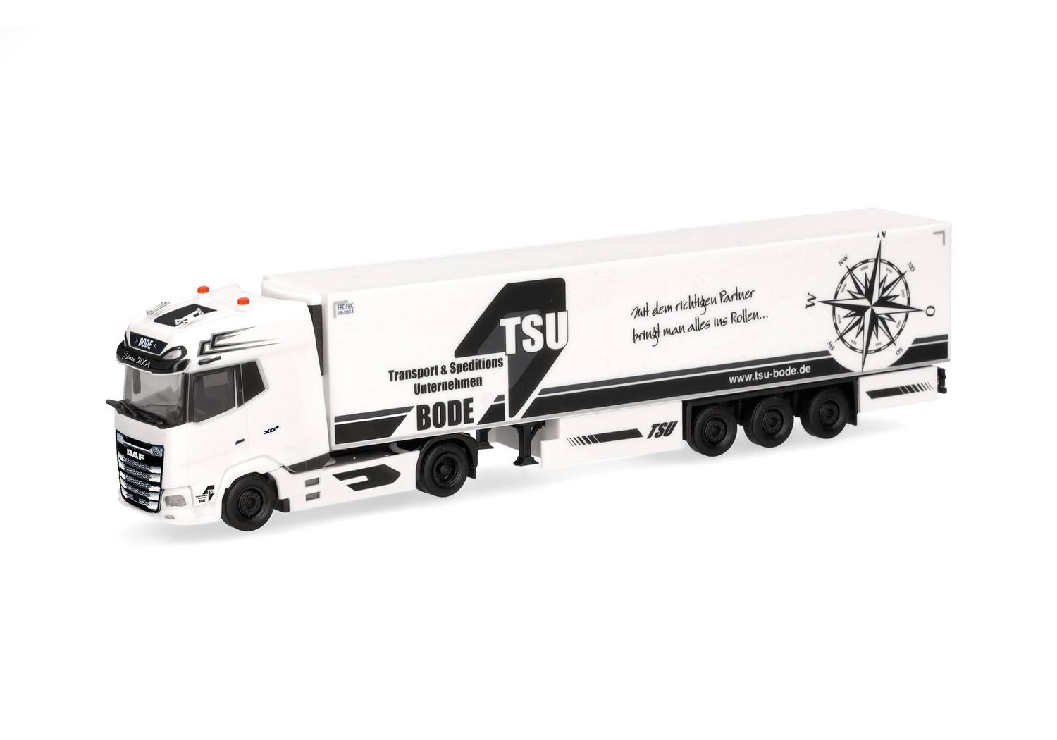 1:87 Herpa - DAF XG+ Kühlkoffer-Sattelzug "TSU Bode"