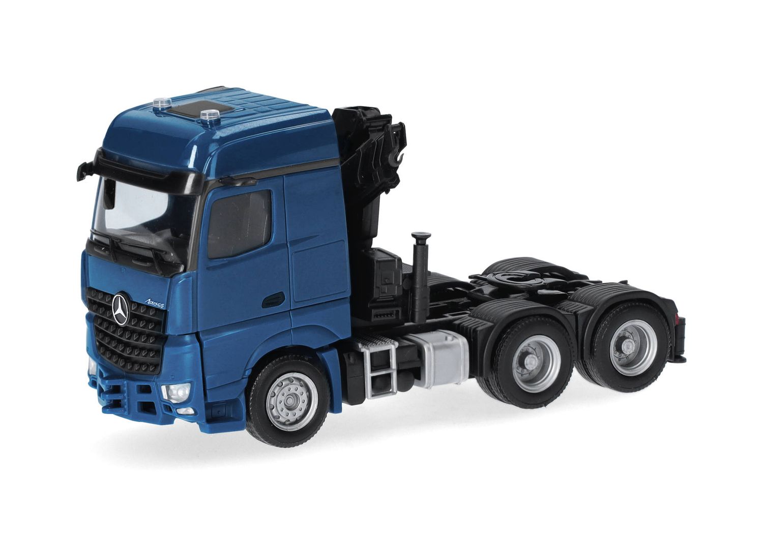 1:87 Herpa - Mercedes-Benz Arocs 18 Bigspace Zugmaschine 3achs mit Ladekran (6x4), enzianblau