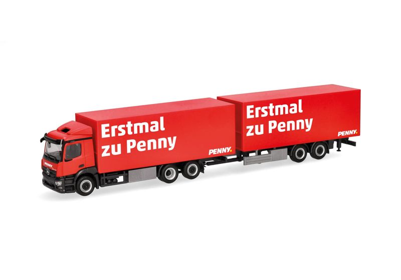 1:87 Herpa - Mercedes-Benz Classicspace Kühlkoffer-Hängerzug 1:87 Herpa - Mercedes-Benz Classicspace Kühlkoffer-Hängerzug "Penny"