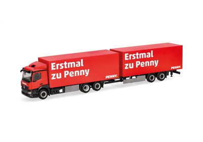 1:87 Herpa - Mercedes-Benz Classicspace Kühlkoffer-Hängerzug 1:87 Herpa - Mercedes-Benz Classicspace Kühlkoffer-Hängerzug "Penny"
