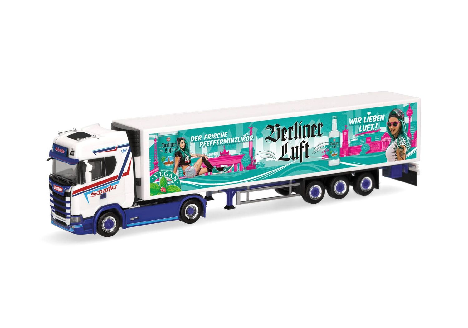 1:87 Herpa - Scania CS 20 HD Kühlkoffer-Sattelzug "Scheufler/Berliner Luft"