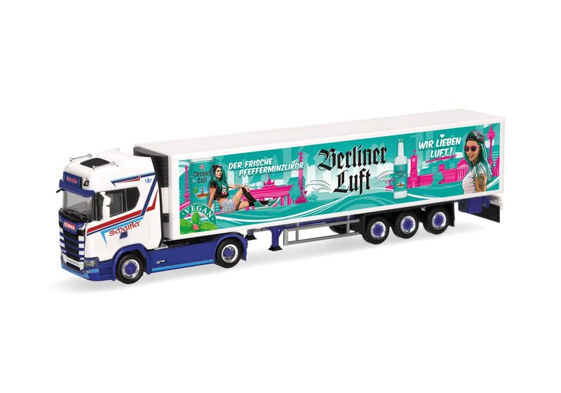 1:87 Herpa - Scania CS 20 HD Kühlkoffer-Sattelzug 1:87 Herpa - Scania CS 20 HD Kühlkoffer-Sattelzug "Scheufler/Berliner Luft"