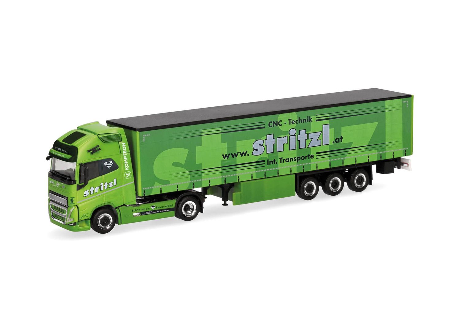 1:87 Herpa - Volvo FH16 GL XL 2020 Gardinenplanen-Sattelzug "Stritzl" (Österreich)