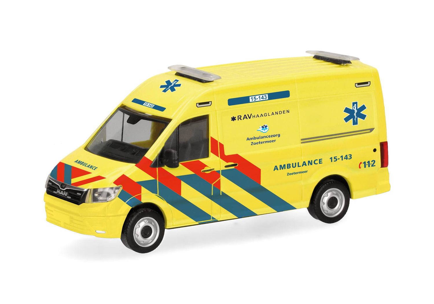 1:87 Herpa - MAN TGE Kasten HD "Ambulance 15-143" (Niederlande)