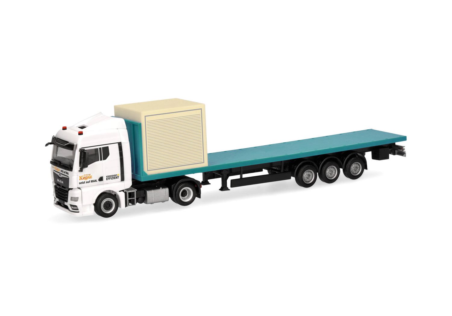1:87 Herpa - MAN TGX GM Flachbett-Sattelzug mit 10ft Koffer "Circus Krone"