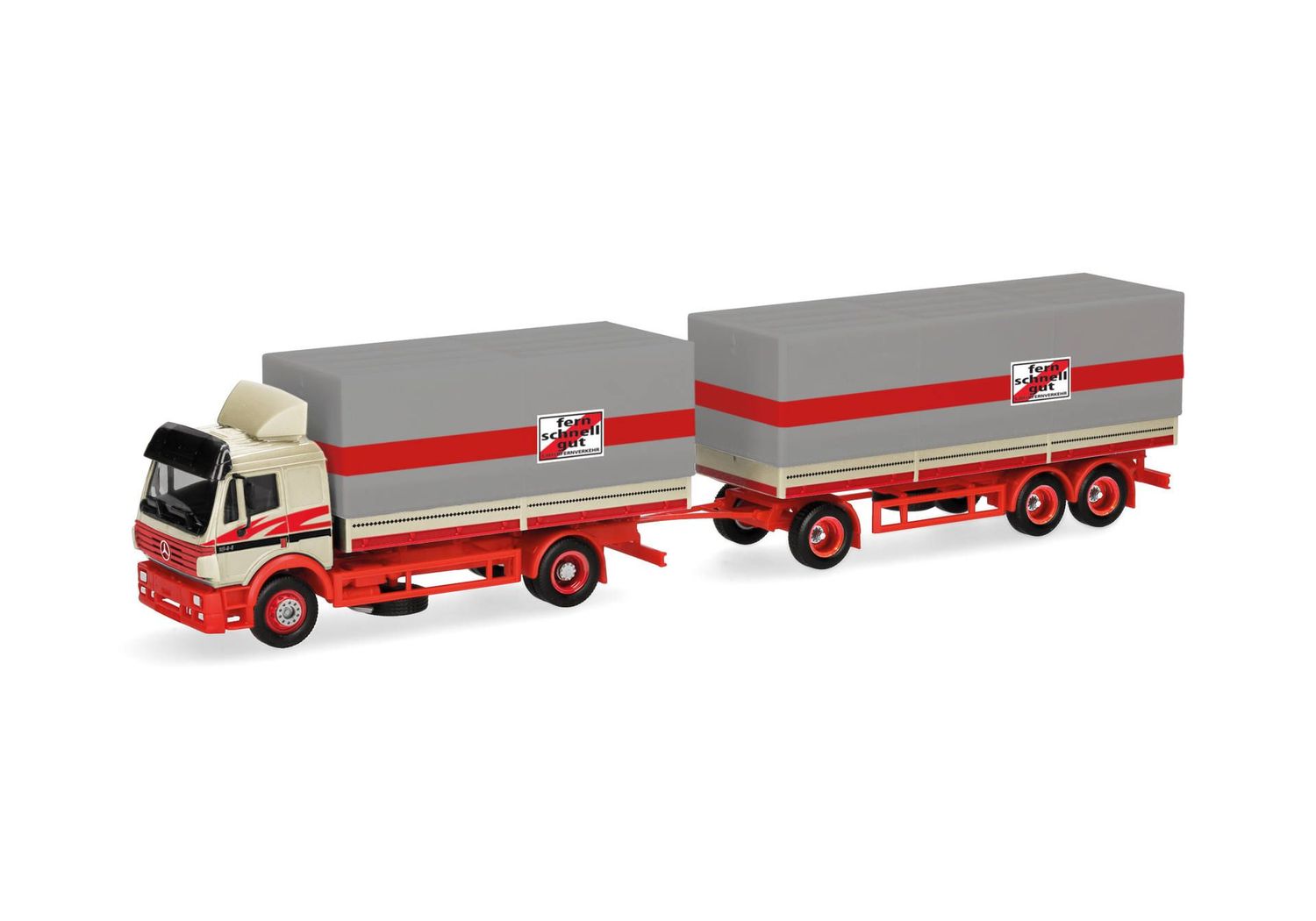 1:87 Herpa - Mercedes-Benz SK 94 Planen-Hängerzug "fern-schnell-gut"