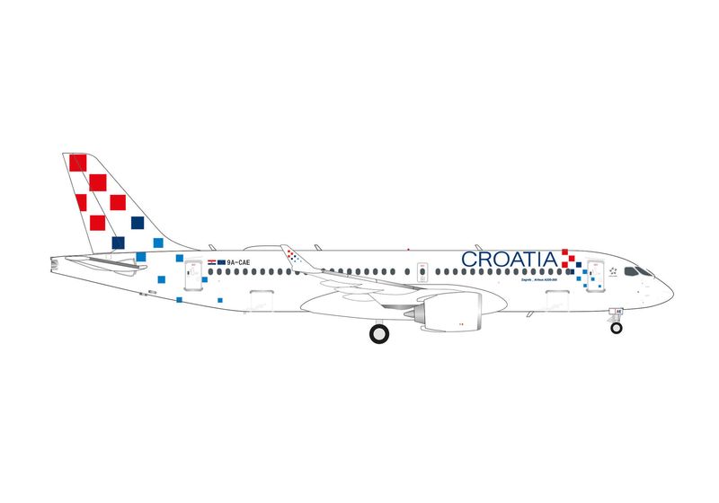 1:200 Herpa Wings - Croatia Airlines Airbus A220-300 – 9A-CAE