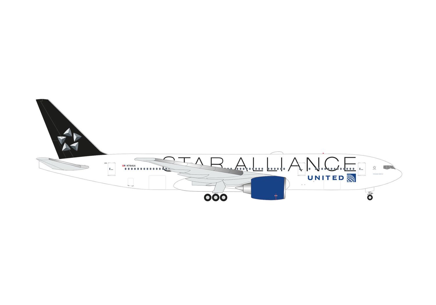 1:500 Herpa Wings - United Airlines Boeing 777-200 "Star Alliance"