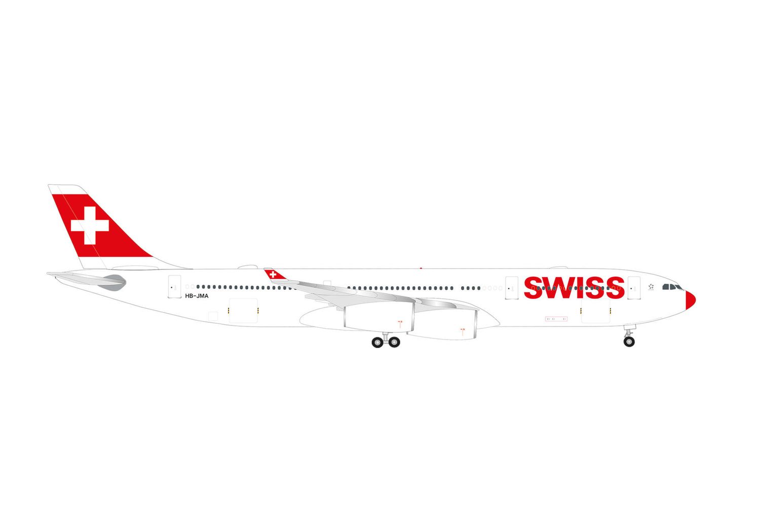 1:500 Herpa Wings - Swiss International Air Lines Airbus A340-300 "LxAirDeer"