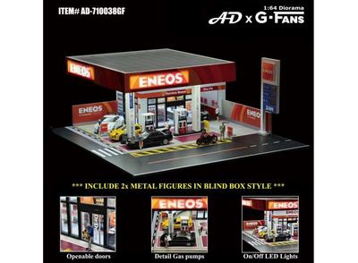 1:64 American Diorama - Japan Gas Station diorama with LED lights *Other figures and vehicles Not Included!!* 1:64 American Diorama - Japan Gas Station diorama with LED lights *Other figures and vehicles Not Included!!*