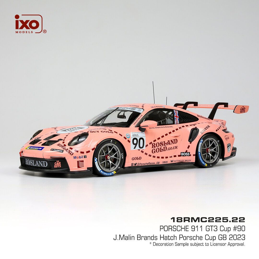 1:18 Ixo - Porsche 911 GT3 Cup #90 Porsche Cup Brands Hatch 2023 J. Malin