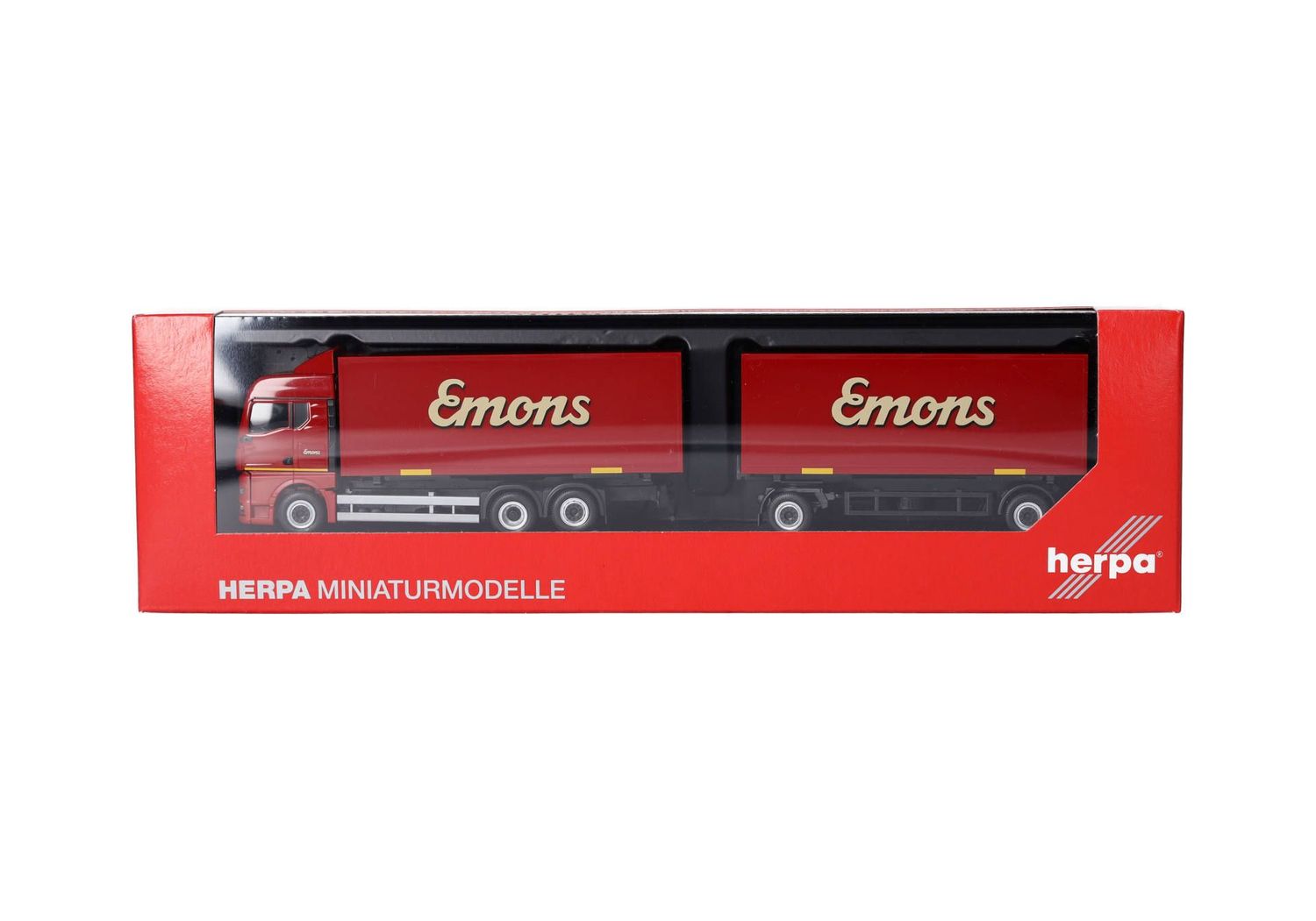 1:87 Herpa - MAN TGX GM Wechselkoffer-Hängerzug "Emons"