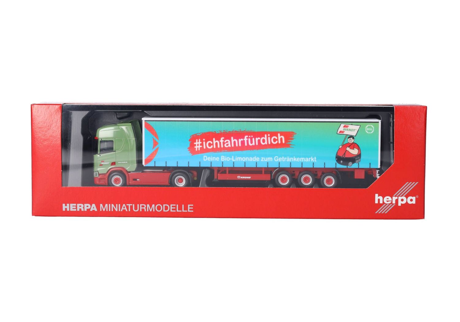 1:87 Herpa - Scania CR 20 HD Gardinenplanen-Sattelzug "Wandt/BGL"